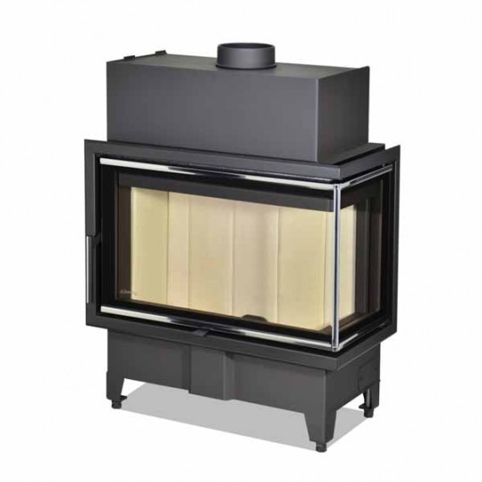 R/L 2g S 70.44.33.23-corner fireplace insert with split glazing with a special ledge